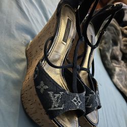 Louis Vuitton Denim Wedge 