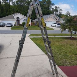 Articulated / Scaffolding Ladder Aluminum 8' In A Frame 16' Fully Extended Scaffolding Position