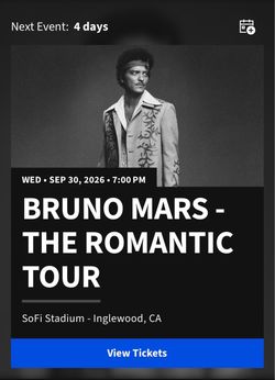 Bruno Mars 9/30