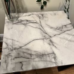 2 Marble Stained End Side Tables