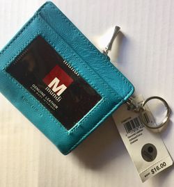 Leather MUNDI Turquoise Blue New Travel Club Wallet ID Change Purse Keys