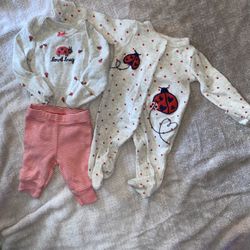 Premie Baby Girl Set Lady bug