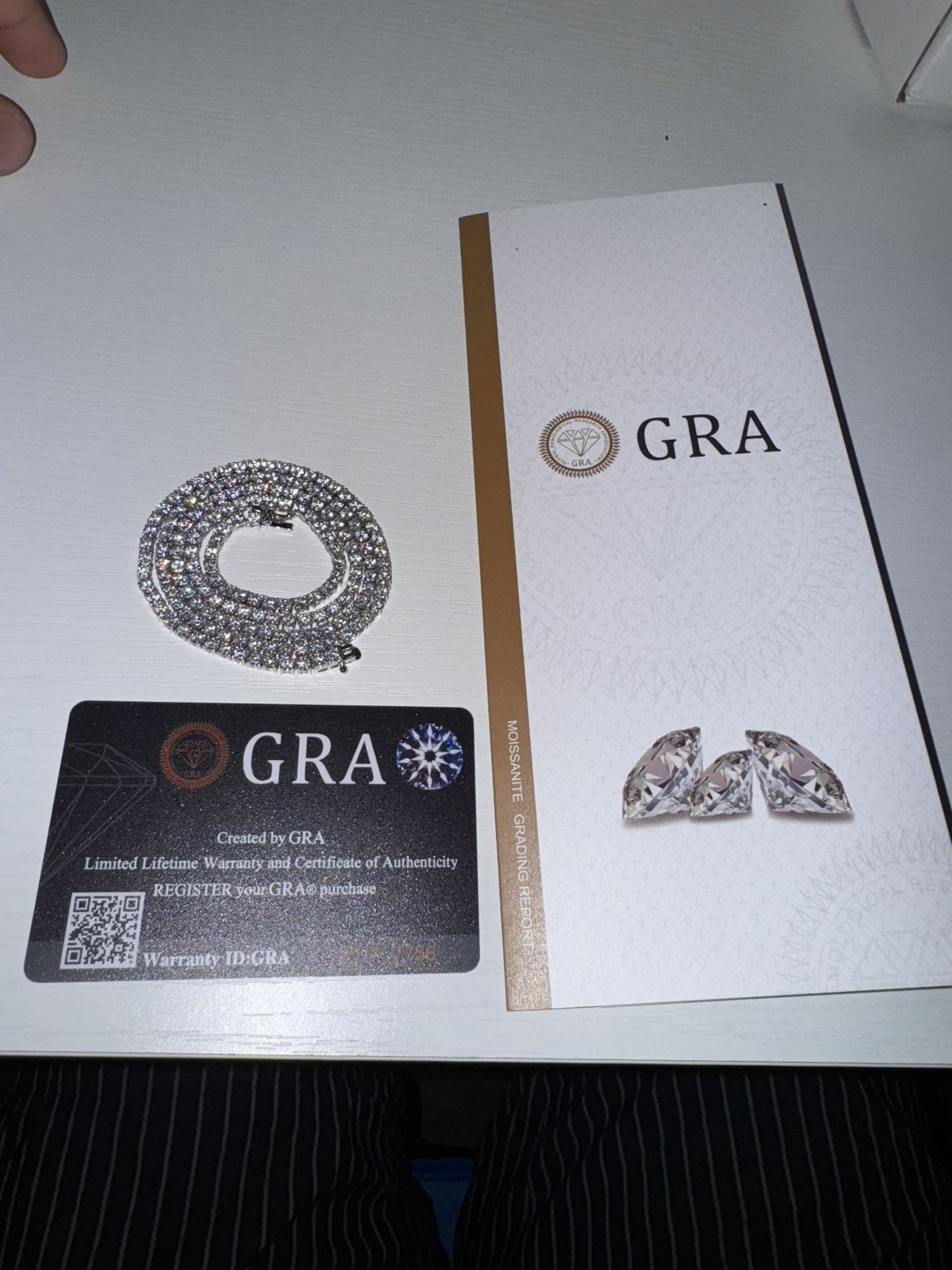 22β 3mm Moissanite Tennis Chain β VVS1 D Color, 18ctw β 925 Sterling Silver w/ GRA Cert