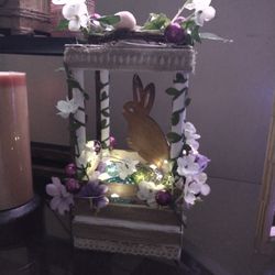 Beautiful Easter Table Lantern With Fairy Lights And Flower Decor Exchangeable For Any Holiday Or Desire Perfect For Special Gifts Or As Your Own 