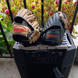2 Wilson Baseball Gloves Kids$40