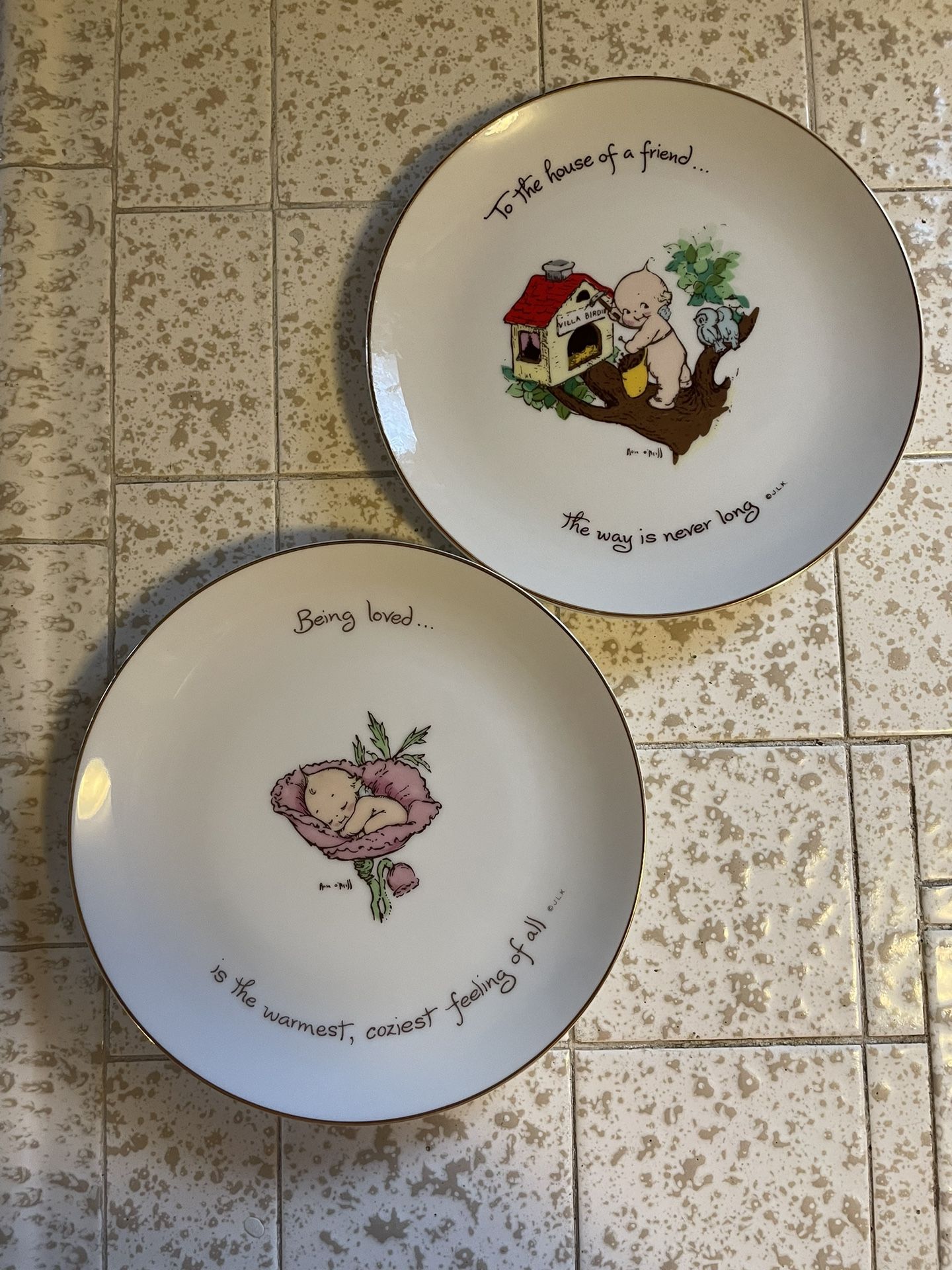 Vintage Kewpie Plates Set Of 2