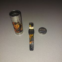 2005 STAR WARS THE EMPIRE STRIKES BACK HAN SOLO WATCH IN TIN.