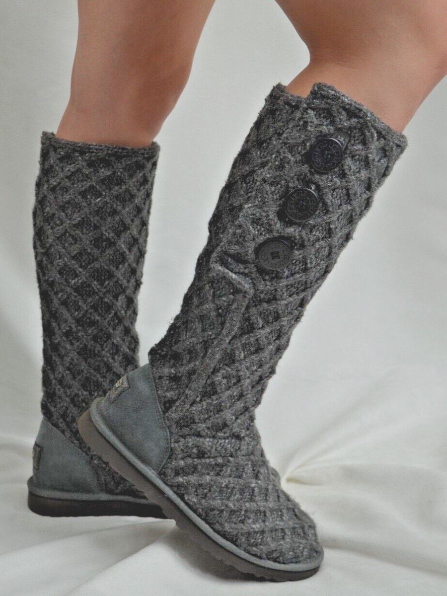 UGG Cardy Lattice Knit Boots size 8