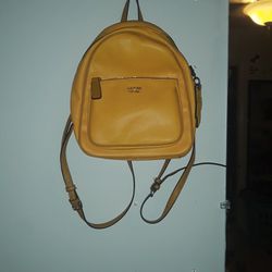 Yellow Leather Mini Guess Backpack 