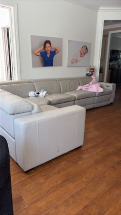 Electric recliner sofa leather