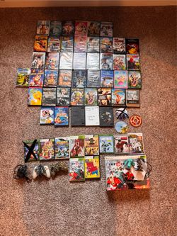 🎬 HUGE DVD/Blu-ray & Xbox/Wii Game Lot — 60+ Movies + Games + Controllers