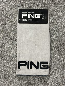 PING Black / Gray Microfiber Players Golf Towel