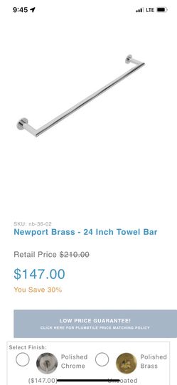 New In Box Nickel Towel Rack Retail $150