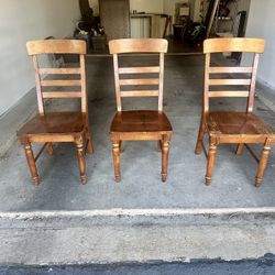 3 Solid Wood Chairs