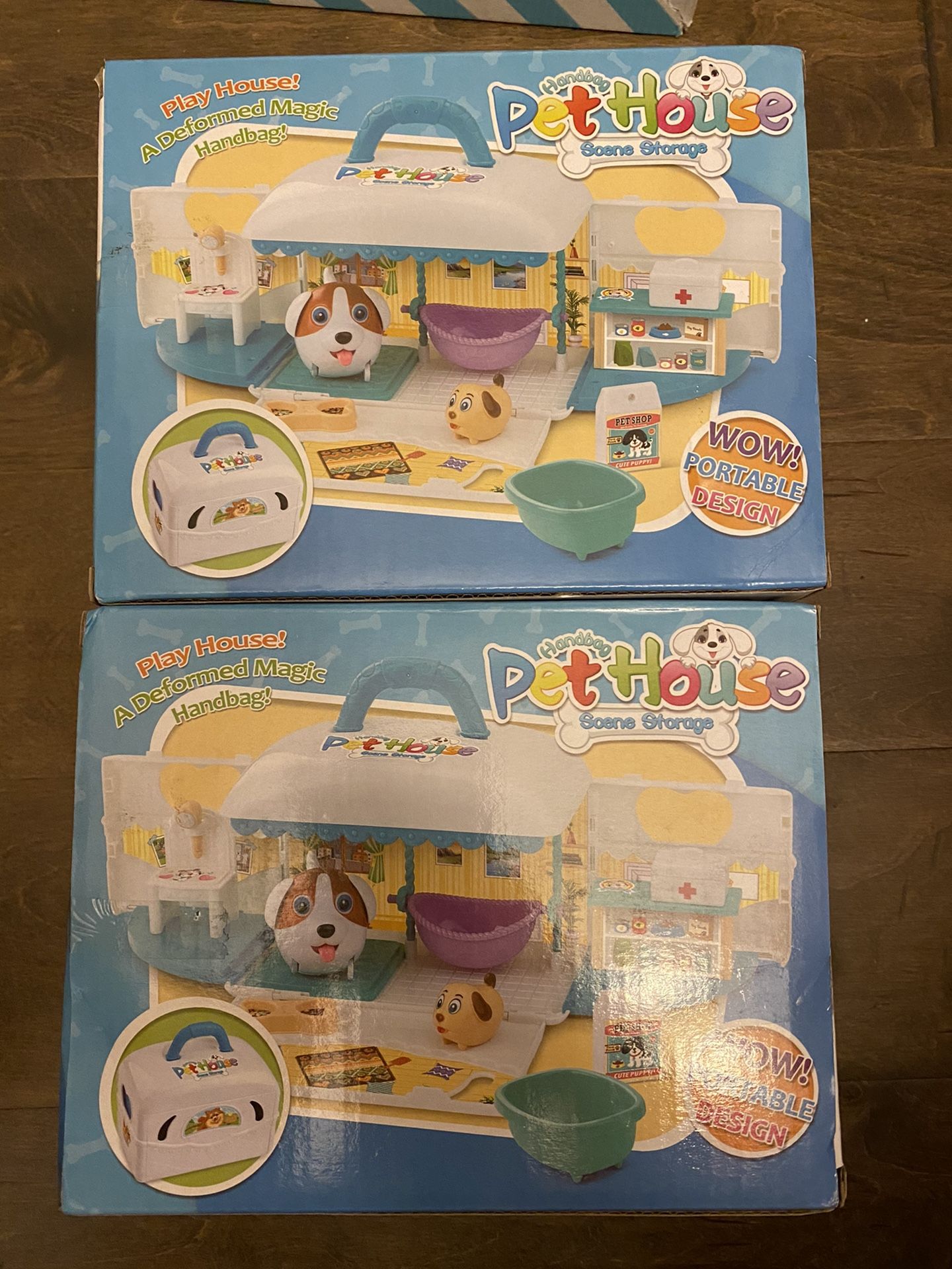 REMOKING STEM Pretend Pet Toy Play Kit, Funny Portable Handbag Pet House Scene Storage with 2 Pretend Play Dogs, Educational Learning Roleplay Gift