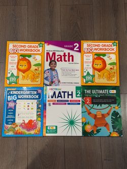 Workbook Lot of 6 Grade 2 Kindergarten Math Reading Learning Activity Books New