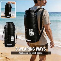 Dry Bag 40L Waterproof Roll-Top Backpack