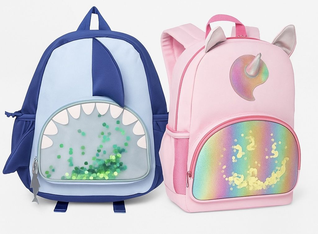 Set 2X 17β Kids Backpack Shark & Unicorn Themes β School Bags for Boys and Girls