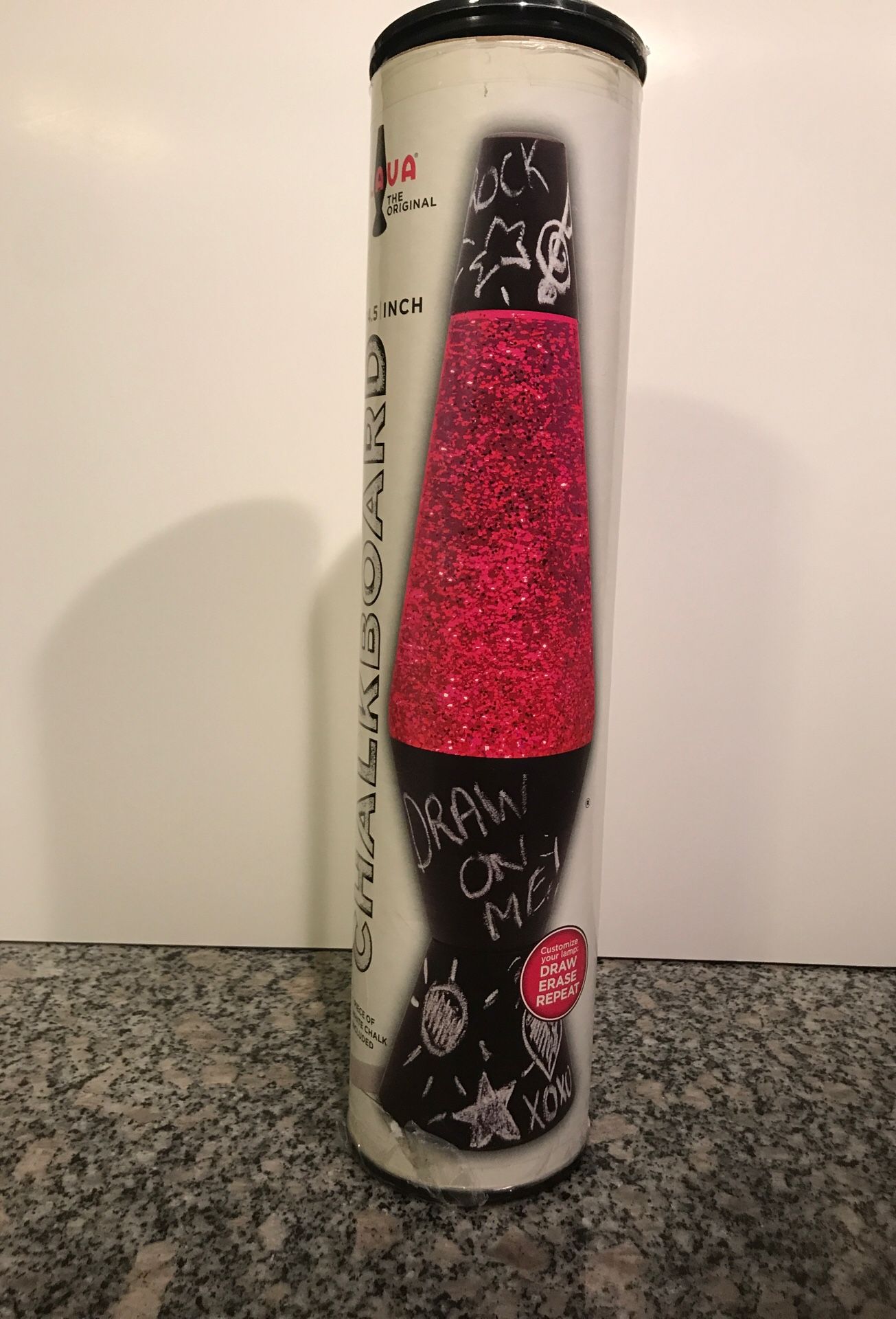 14.5” 20oz Chalkboard Lava Lamp Brand Pink Glitter Brand new