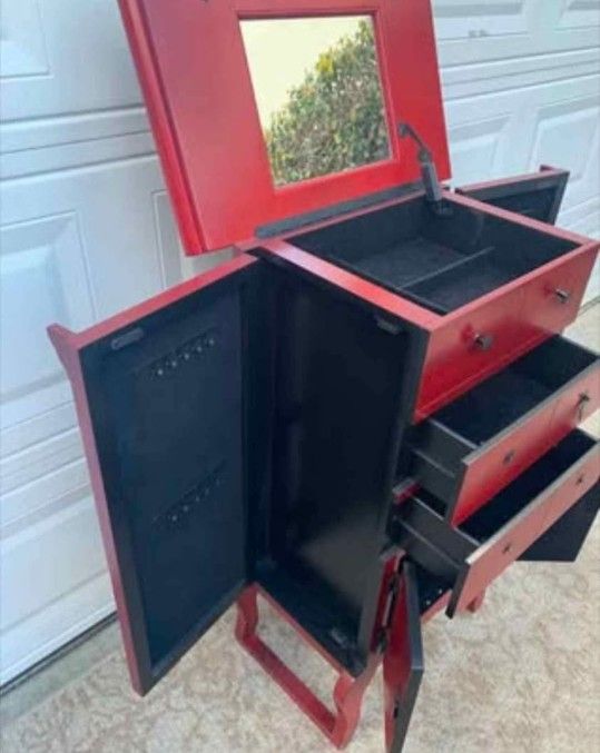 Jewelry Armoire Cabinet Pier 1 Imports Jewelry Storage Dresser w/mirror 39"H x 14"D x 24"W
