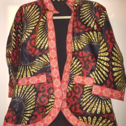 African Print Women's Blazer