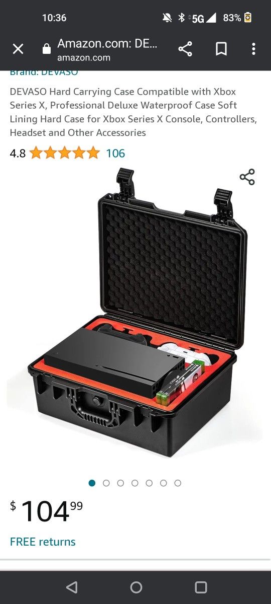 DEVASO Hard Carrying Case JUST THE CASE (NO XBOX)
