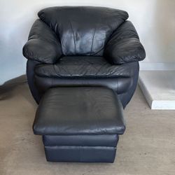 Leather Chair With Ottoman 