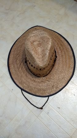 Large Black Brim Straw Hat