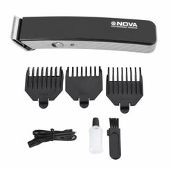 European portable Rechargeable Nova NS-216 Professional Trimmer, Cordless Hair cut Clipper trimmer Men Haircut & Beard Grooming Kit for travel. One AA