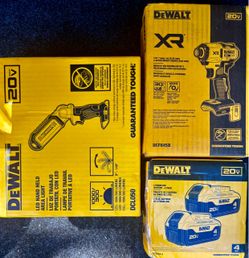 DeWalt 20V Tool Bundle – Light, Impact Driver, Batteries
