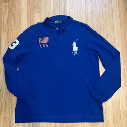 Vintage Polo Ralph Lauren Rugby Long Shirt United States #3 USA Size XL
