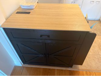 Kitchen Island Cart with Storage, Rolling Kitchen Table with Power Outlet
