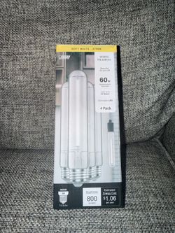 NEW Feit Electric 60W Equivalent T10L Dimmable Vintage Edison LED Bulbs Soft White 2700K 4-Pack