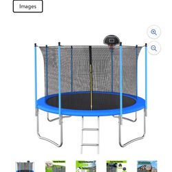 Open box  10Ft Trampoline for Kid&Adult Trampoline W/ 680LBS for Backyard Outdoor with Safety Enclosure Net&Ladder-In Net