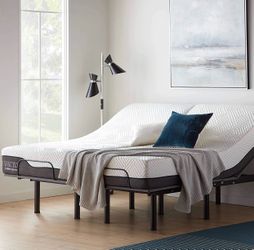 New Adjustable Bed Frame with Wireless Remote, Head and Foot Elevation, Easy Tool-Free Assembly- Split King / King