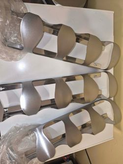 3 Brand New Vintage IKEA Wine racks in brushed nickel finish