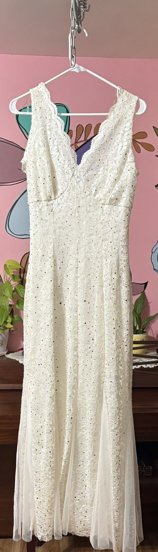 New Dress White With Sequin