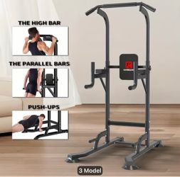 Power Tower Dip Station Pull Up Bar Station for Home Gym