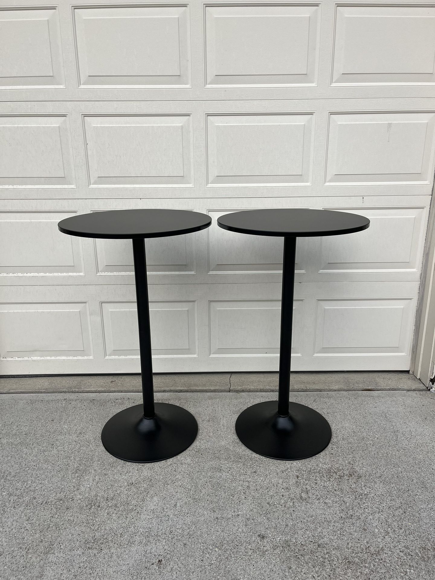 2 Black Pub High Top Tables (Table Skirts Included)