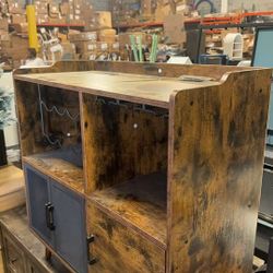 Cabinet with Rack Storage and Mesh Doors $100
