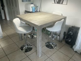 47 “x 36” GREY ALL WOOD HIGHTOP TABLE