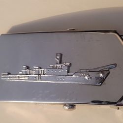 Vtg USS Manitowac LST 1180 Navy Belt Buckle 