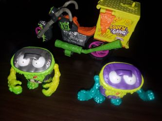 The Grossery Gang Trash Can Head 3" Figure And Strike Motorbike Chopper Motorcycle