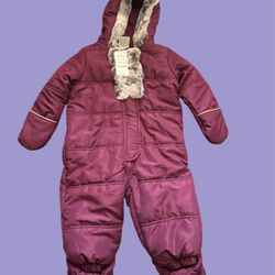 First Impressions Baby Girls Faux-Fur Bow Snowsuit MSRP $70 # 4C 569 NEW