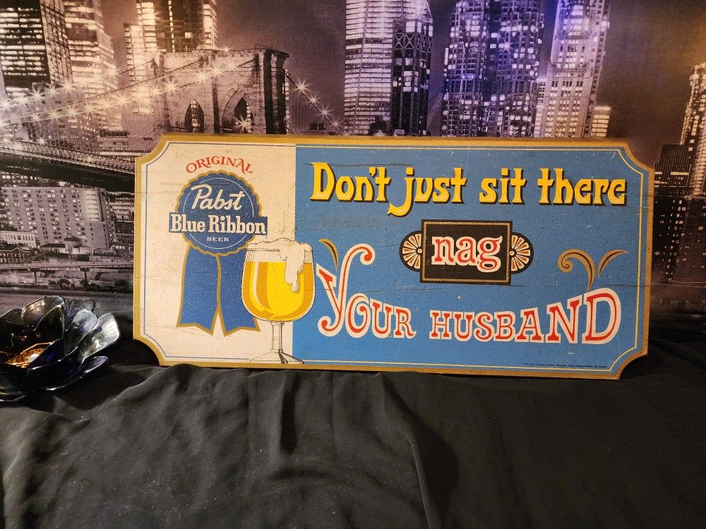 Vintage Pabst Blue Ribbon Beer Sign