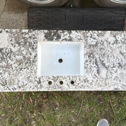 Granite sink top with sink