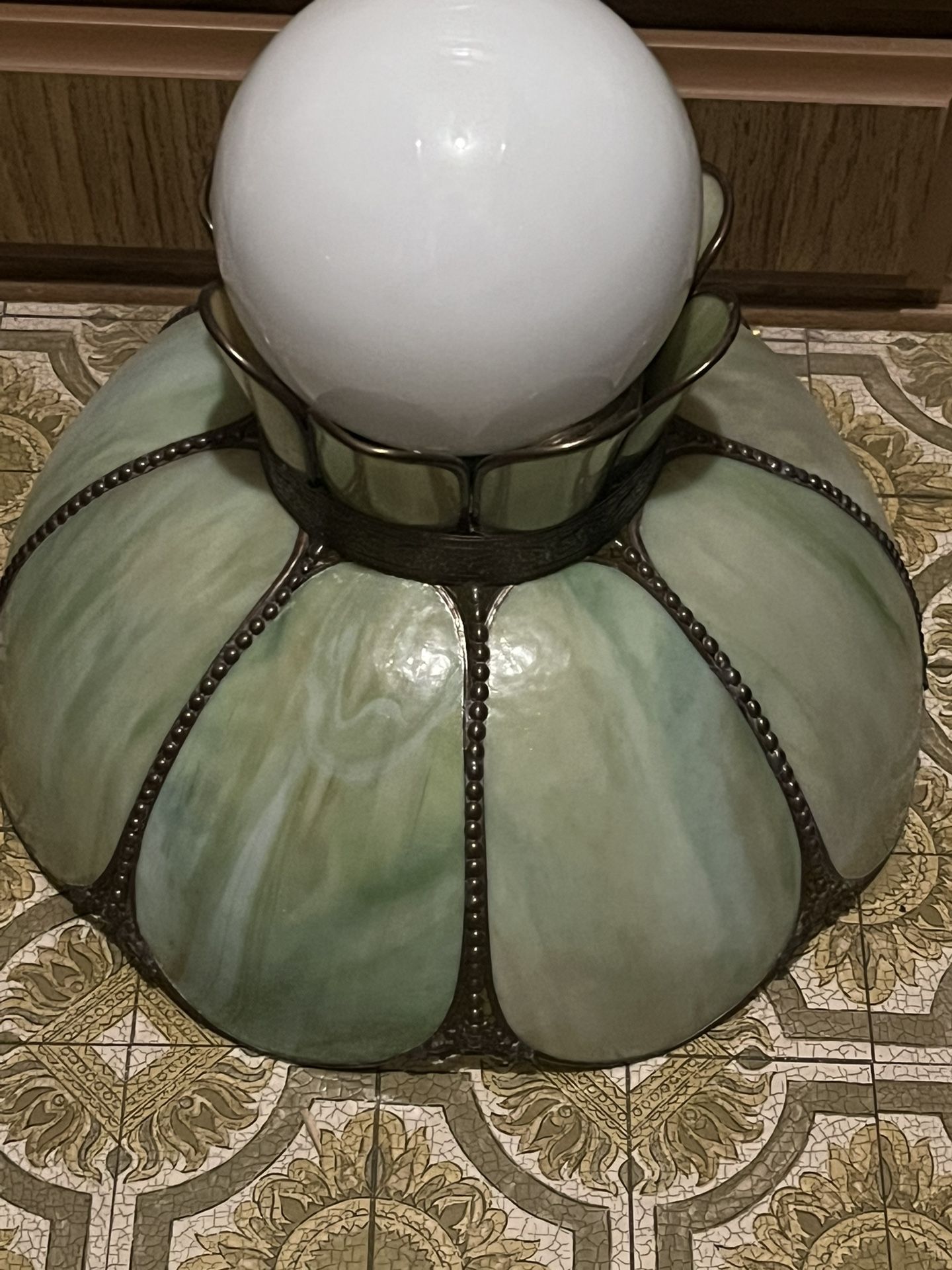 Vintage Avocado Tiffany Lamps