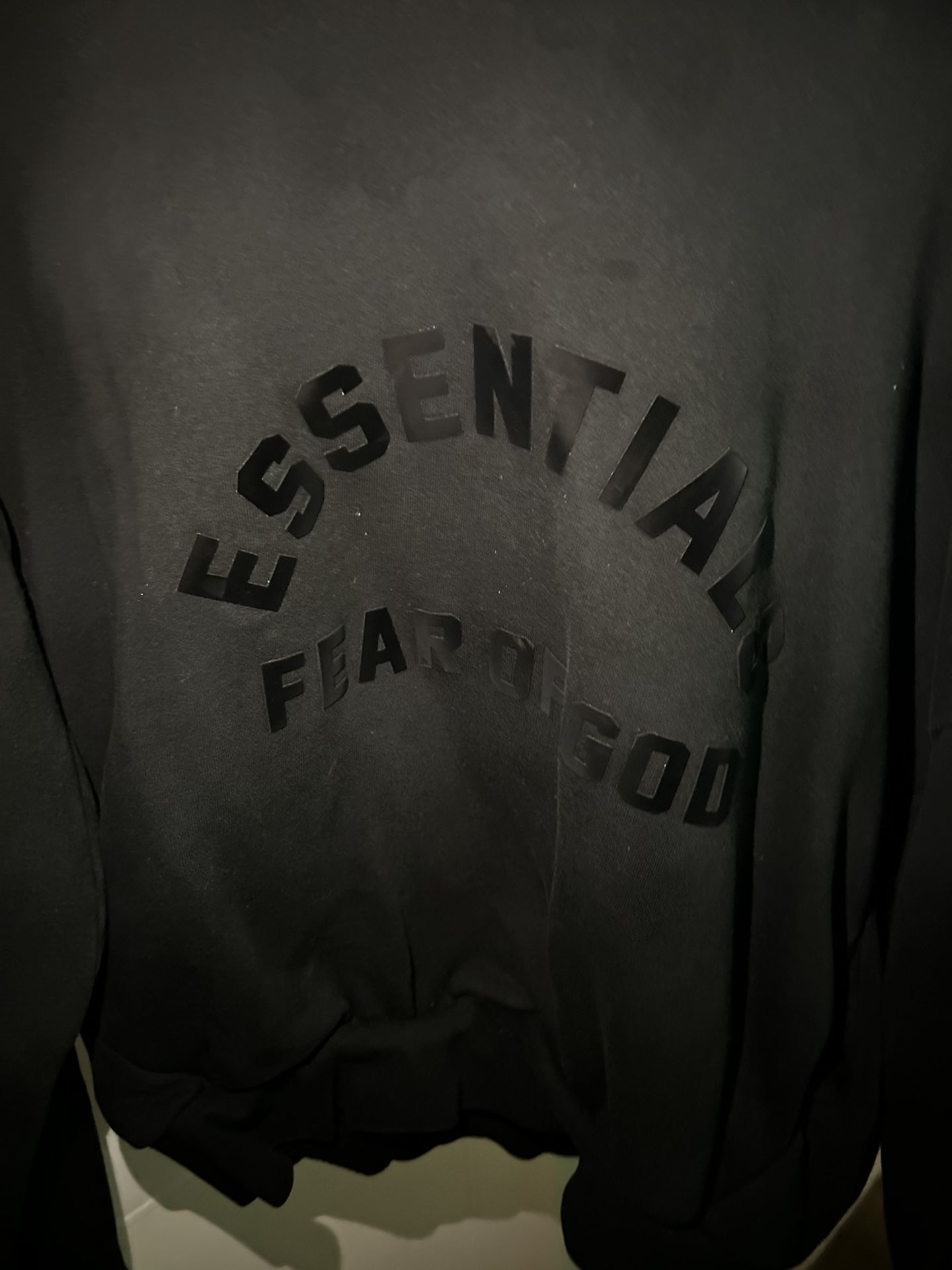 Black Fear Of God Essential Hoodie