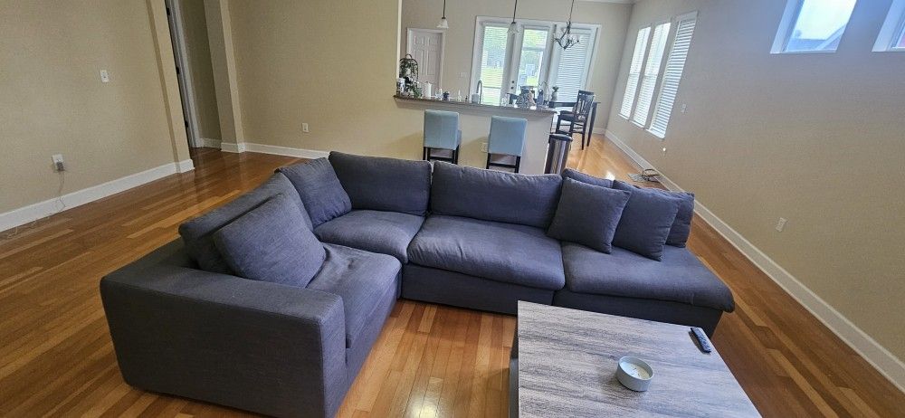 Gray Down filled Sectional