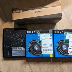 Subwoofers, Amp, With Wiring Kit